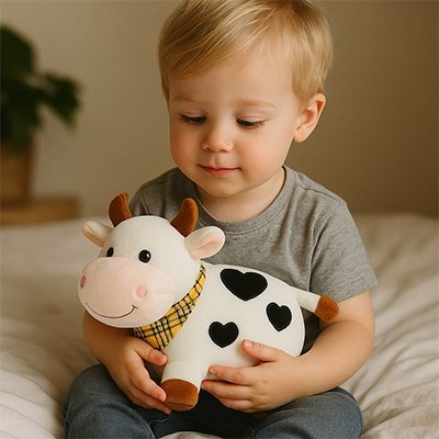 Peluche vache | Ultra - douce - BEBE JEAJAD