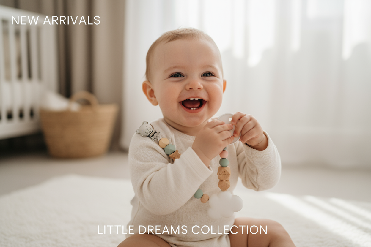 attache tetine avec un bébé pour une image de collection