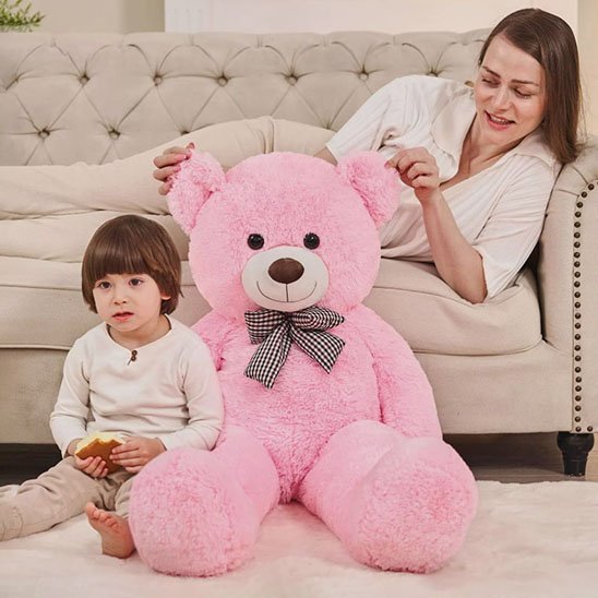 Ours en peluche tendresse rose