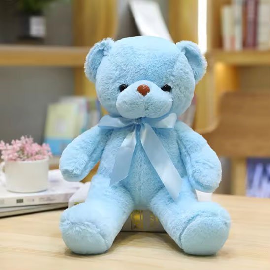 Ours en peluche ultra doux bleu
