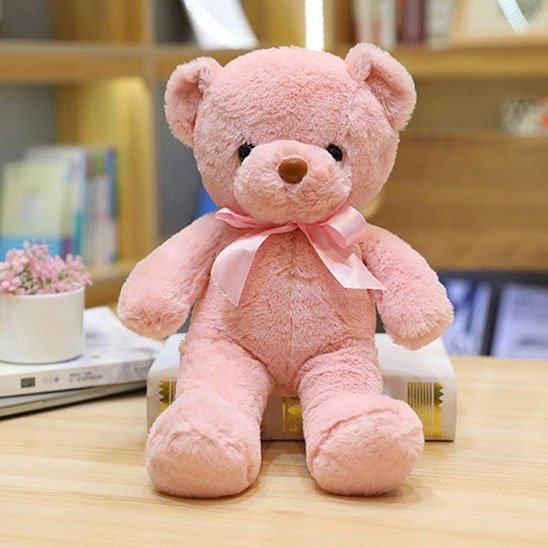 Ours en peluche ultra doux rose