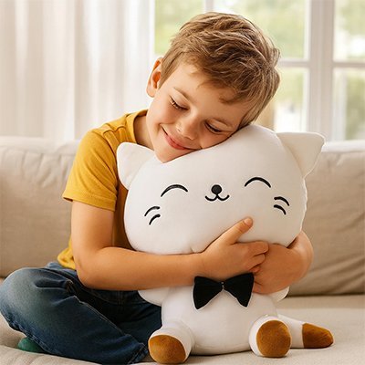 Peluche chat | Ultra - douce - BEBE JEAJAD