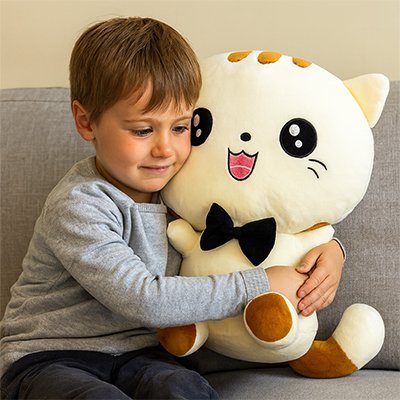 Peluche chat | Ultra - douce - BEBE JEAJAD