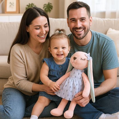 Peluche lapin | Coton Bio Doux - BEBE JEAJAD