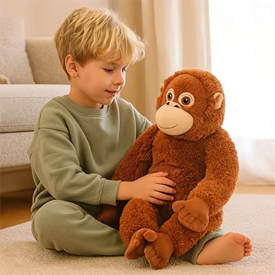 Peluche singe | Ultra - douce - BEBE JEAJAD