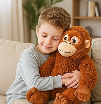 Peluche singe | Ultra - douce - BEBE JEAJAD