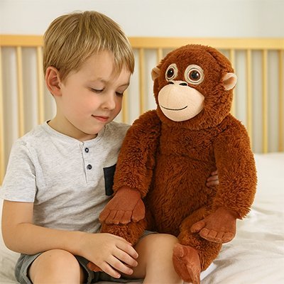 Peluche singe | Ultra - douce - BEBE JEAJAD