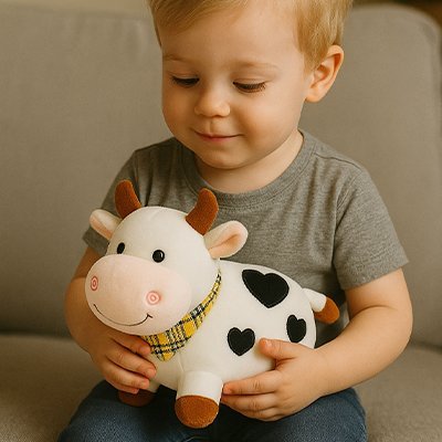 Peluche vache | Ultra - douce - BEBE JEAJAD