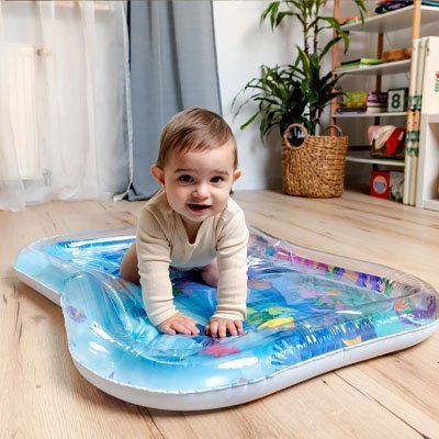 tapis d eau bébé assis qui sourit