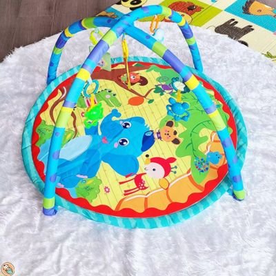 tapis d eveil bebe montessori bleu clair